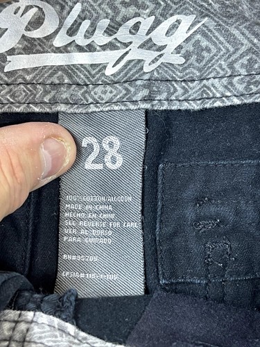 Plugg Cargo Shorts 30 Black Cotton Pockets Coastaway Mens zipper - Picture 13 of 20