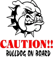CAUTION! Bulldog on Board! dog window vinyl decal Stickers Puppy Paw K9