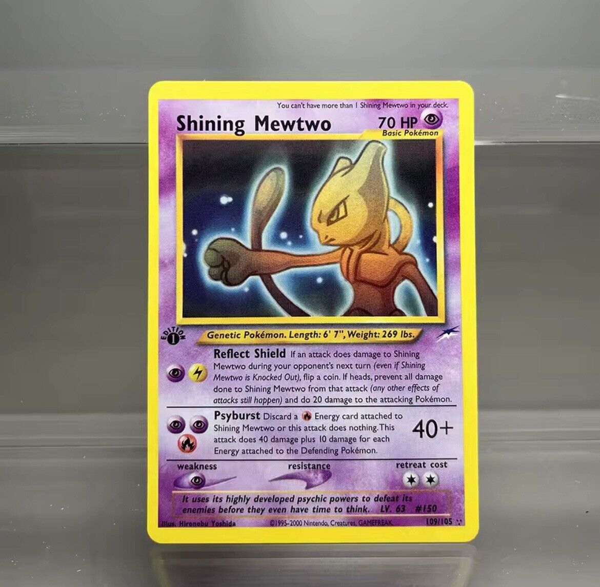 custom fan made:Pokemon Card Shining Mewtwo- Rare-109/105 custom fan made:Pokemon Card Shining Mewtwo- Rare-109/105