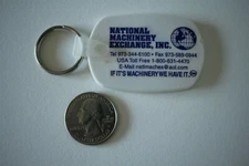 National Machinery Exchange White Keychain Key Ring #29333