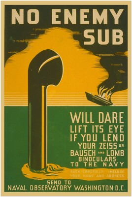 No Enemy Sub - World War 2 Era Poster - WW2 Vintage Poster | eBay