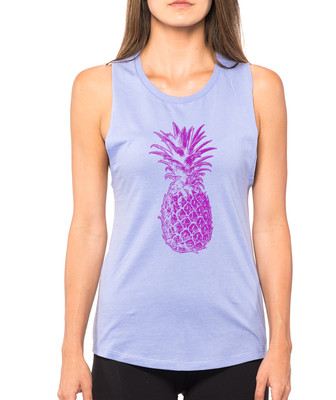 PINEAPPLE purple summer Hawaii farmers market workout Women's Muscle Tank Top