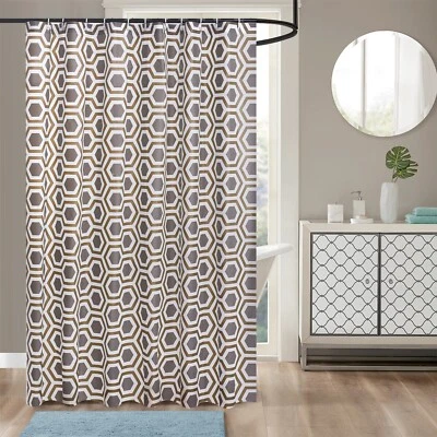 HADI LONDON Bathroom Waterproof Shower Curtain Long Wide PEVA Curtains Mould Proof 12 Hooks
