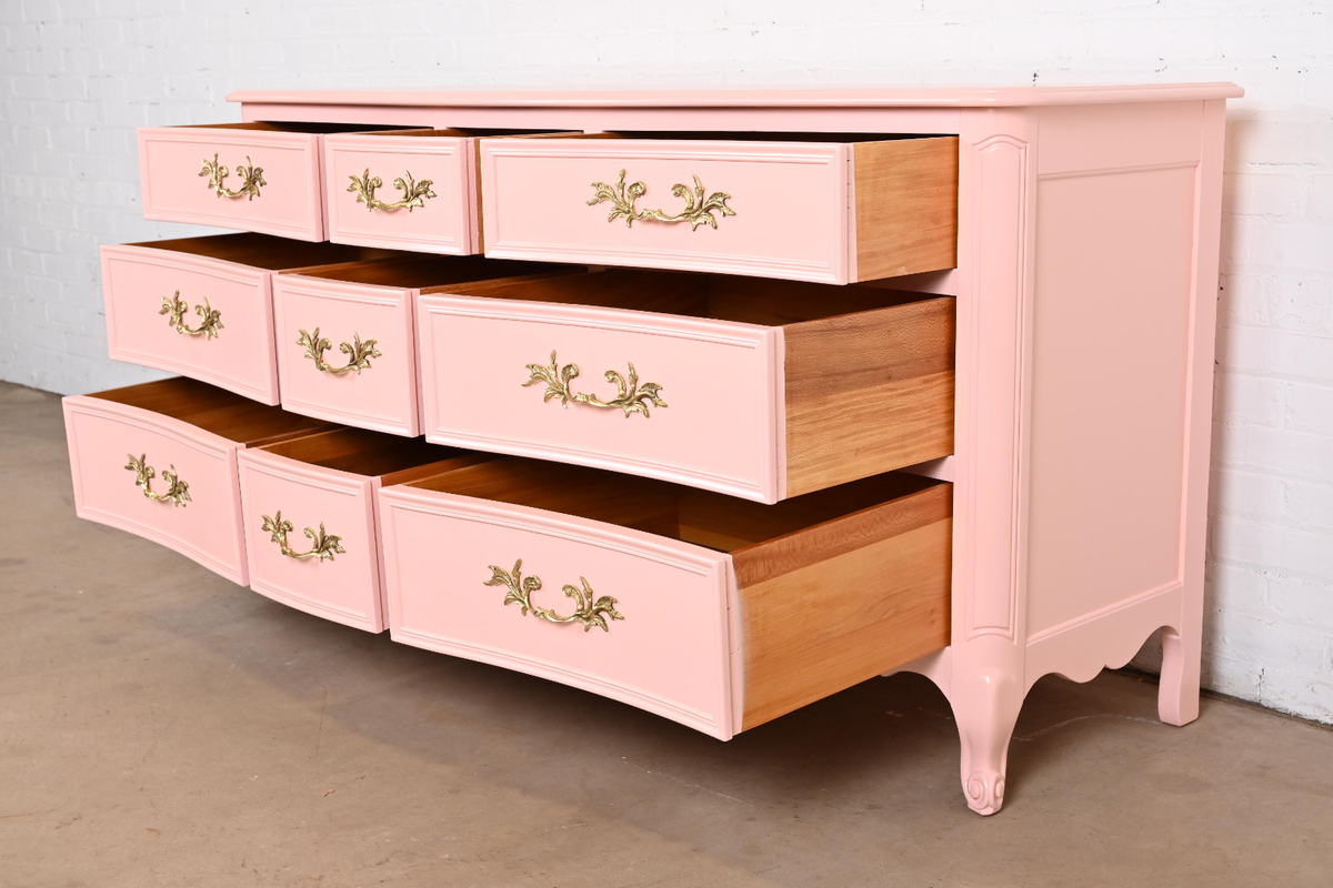 Kindel Furniture French Provincial Louis XV Pink Lacquered Dresser,  Refinished | eBay