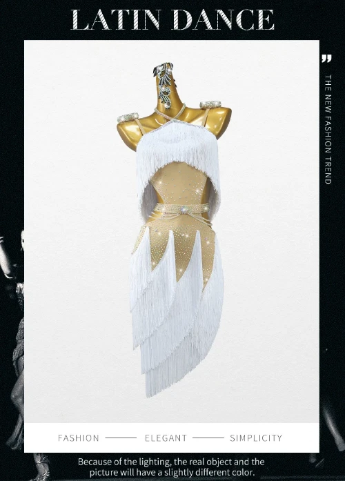 VETEMENTS Costume abito da ballo latino donna sala da ballo samba vestiti pratica indossare gonna