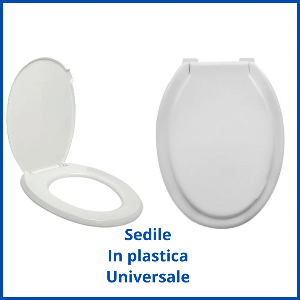 Sedile tavoletta asse copri vaso per wc water copriwater in plastica Universale - Immagine 2 di 4
