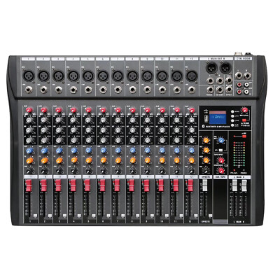 12 Channel Mixing Console Sound USB Bluetooth Live Studio Audio Mixer