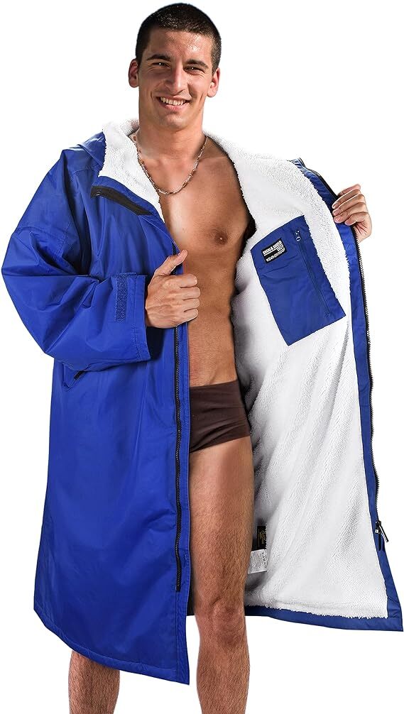 Waterproof Windproof Comfort Fleece-Lined Swim Parka w/Zipper