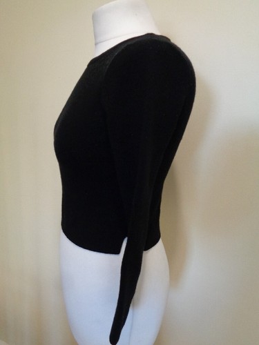 CLUB MONACO BLACK ROUND NECK WOOL MIX JUMPER - SIZE SMALL - Picture 5 of 7