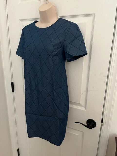 Abito blu KATE SPADE manica corta con tasche posteriori con cerniera a vista taglia 00