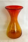 Blenko Tangerine Crackle Glass 5318 Vase