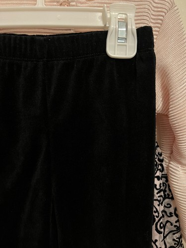 LITTLE LASS GIRLS 2 PIECE PINK BLACK DRESSY TOP LEGGINGS SET SIZE 5 NWT - Picture 12 of 12