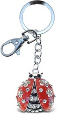 Puzzled Ladybug Sparkling Charm Elegant Keychain One Size, Red