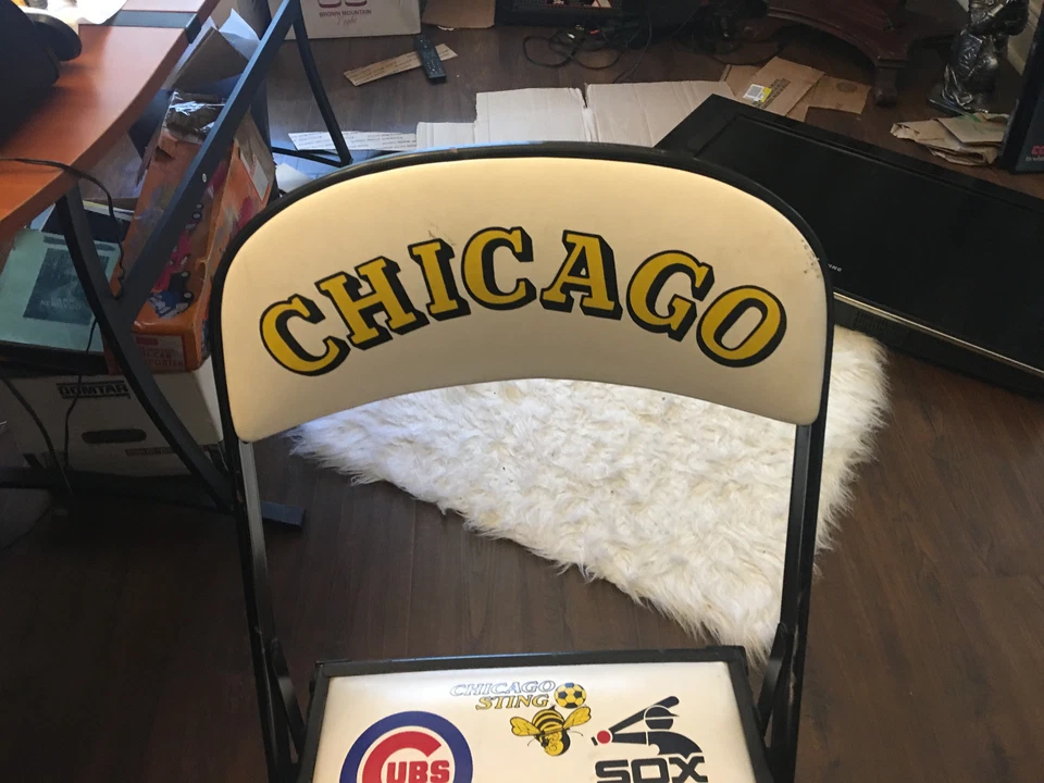 SILLA LATERAL USADA JUEGO VINTAGE NOVEDAD TODOS LOS DEPORTES CHICAGO BERS CUBS SOX Foto 3 de 4