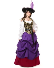 Women's Sexy Purple Country Western Lady Wench Dress Costume Small 5-7