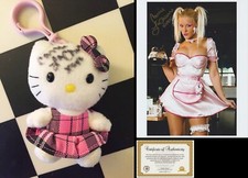CARRIE LACHANCE: Hello Kitty Plush Signed Keychain & Autographed Photo w/COA
