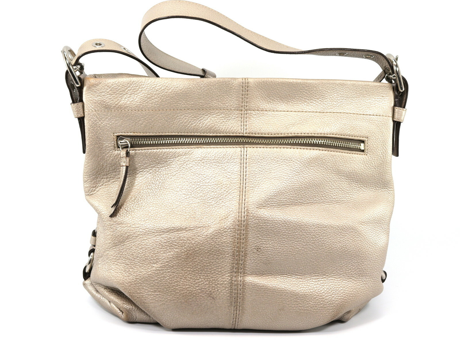 COACH Metallic Silver Leather Shoulder Bag F1060F150… Gem