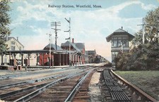 Westfield Massachusetts Railway Station Train Station Postcard Copy