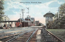 Westfield Massachusetts Railway Station Train Station Postcard Copy