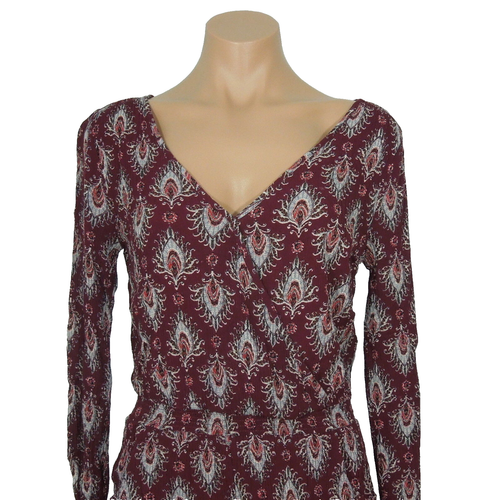 BAND OF GYPSIES Blouse XS Womens Juniors V-Neck Cross Front - Picture 6 of 6