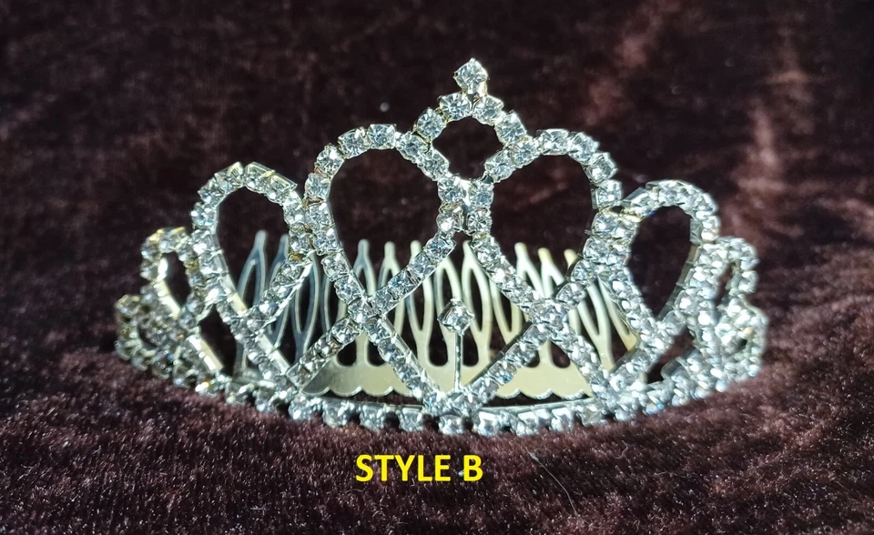 100 Pc W/6 Styles Wholesales Lots Crystal Flower Girls Princess Tiara Crown - Image 3 of 4