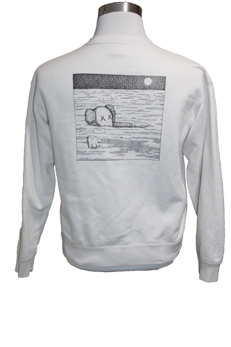 Mens Uniqlo x Kaws Crew Neck Sweatshirt White UT Phaidon Long Sleeve Size S - Picture 2 of 7