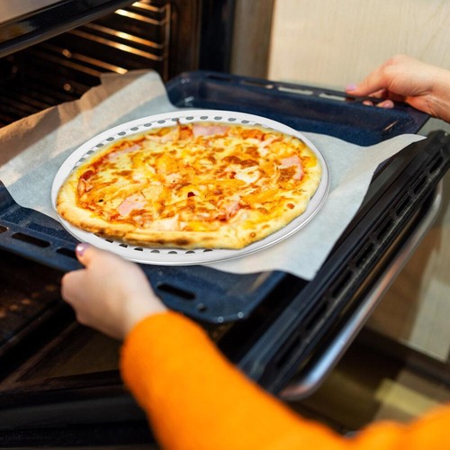 Set of 2 Pizza Screen Edelstahl Lochblech Backen Backgeschirr - Bild 6 von 12