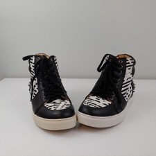 Mens 5 Top Shop High Top tennis shoe spiked back black/white