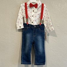 Cat  Jack Red and White Suspenders Elastic Accessories