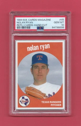 1989 B.B. Cards Magazine Nolan Ryan Hand Cut #45 PSA 10