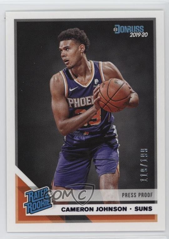 2019 Panini Donruss Rated Press Proof Purple /199 Cameron Johnson Rookie RC 17xm