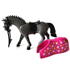 Playmobil Grey Horse Saddle Bridle Blanket Ranch Animal B7