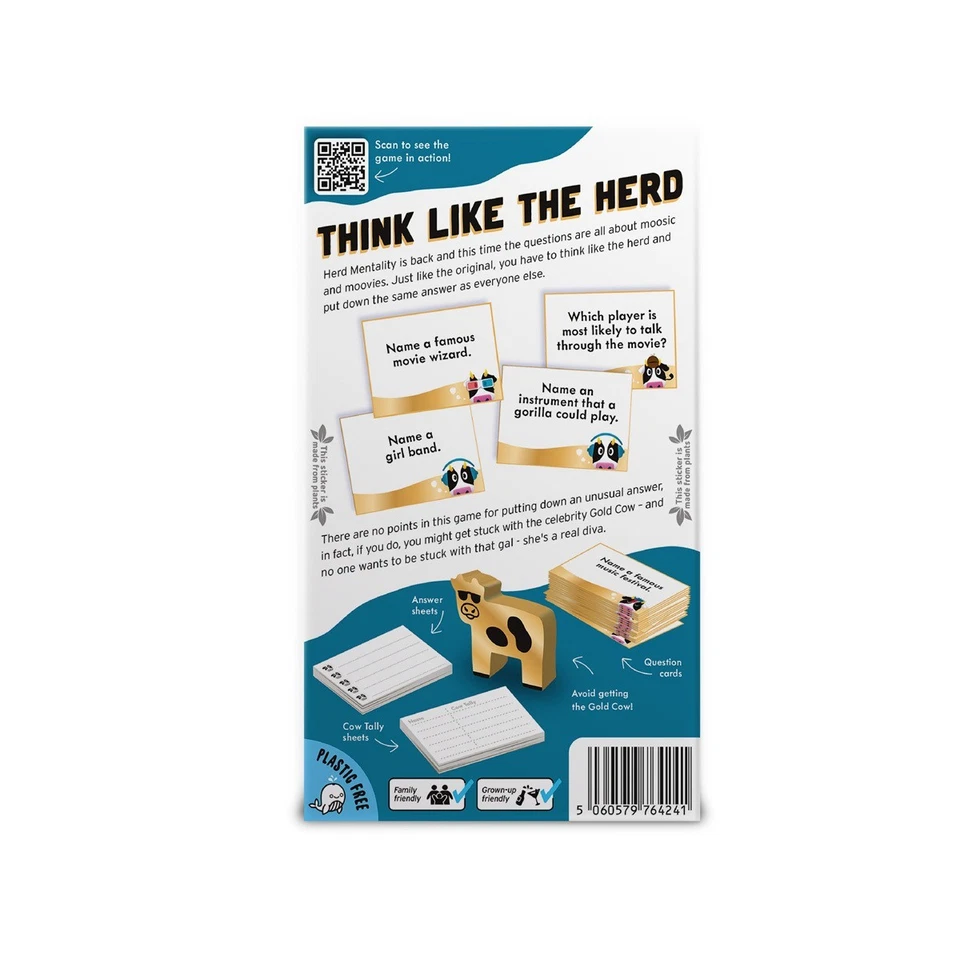 Herd Mentality Moosic & Moovies Party Quiz Question Family Card Game 4-6plyr 10+ - Image 2 of 4
