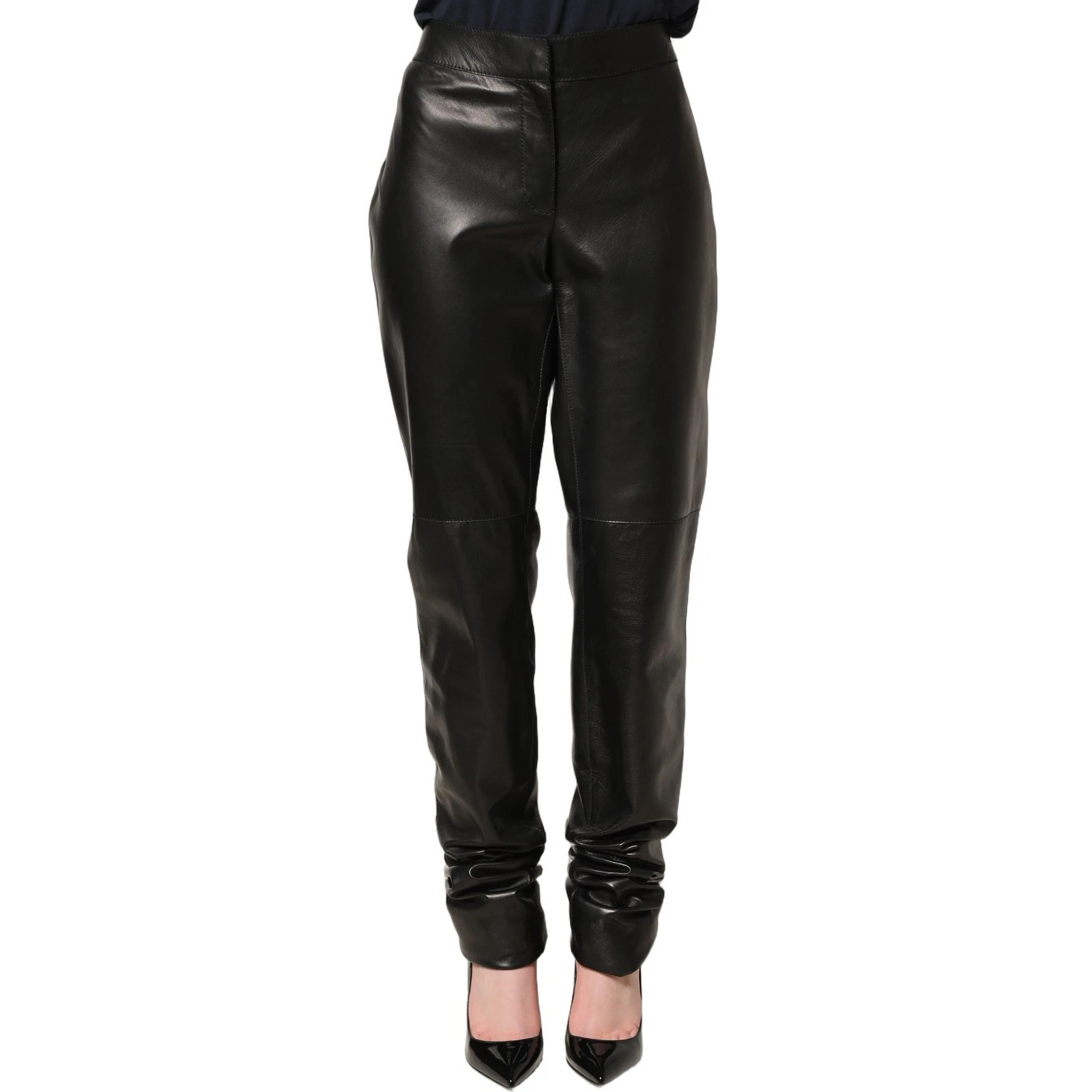 DOLCE & GABBANA Pants Black Lambskin Leather High Waisted Trouser s. IT40/US6/S
Opens in a new windo
