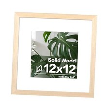 Picture Frame Made of Solid Wood with Plexiglass, Display 12x12 Oak Wood
