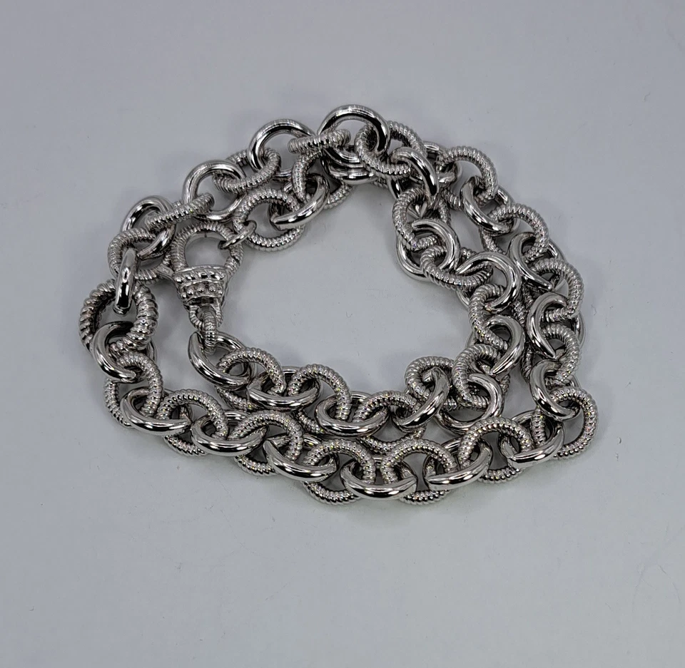 JUDITH RIPKA Cable Rolo Link Chain Necklace 18" Sterling Silver 94 Grams — 第 4/4 张图片