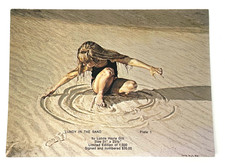 &ldquo;Lundy in the Sand&rdquo; Art Postcard &ndash; Linda Hoyle Gill + Artist Bio Insert, 1980s
