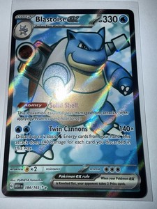 Pokémon 151 Blastoise EX Ultra Rare Full Art Card - 184/165 English Near Mint