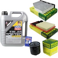 Inspektionspaket 5L Liqui Moly Top Tec 4100 5W-40 FüR VW Golf V 1.4 16V Seat