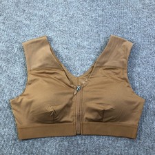 Tommie Copper Shoulder Support Bra Womens XL Brown Zip Front Znergy Compression
