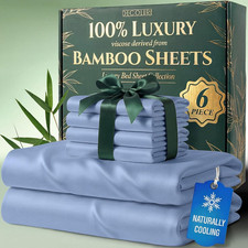 100 Viscose Derived from Bamboo Sheets Full Size - Luxury 6 Pc
