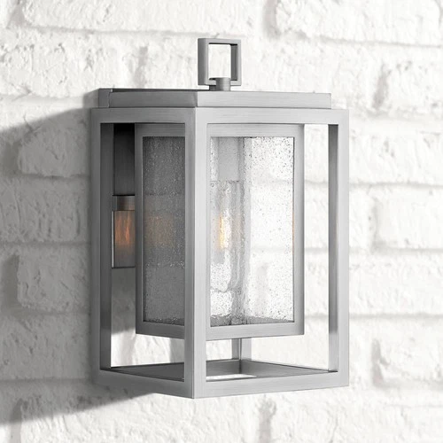 Hinkley Republic 12" High Satin Nickel Outdoor Wall Light - Picture 1 of 10