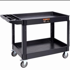Utility Service Cart VEVOR 2 Shelf 550LBS 2 Swivel Wheels  2 Fixed Wheels