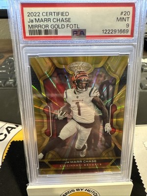 2022 Certified Mirror Gold FOTL /25 Ja'Marr Chase #20 PSA 9 SSP SP