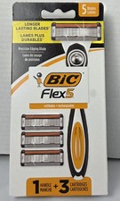 BIC Flex 5 Refillable Razors for Men, 5 Blade Razors, 1 Handle and 3 Cartridges