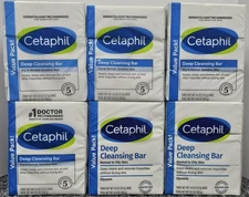 6X 3pk Cetaphil Bar Soap, DEEP CLEANSING Face and Body Bar TOTAL 18 - 4.5 oz bar