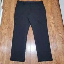 Perry Ellis Portfolio Mens Black Slim Fit Dress Pants 38x32