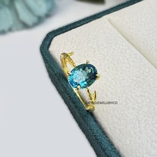 Blue Topaz Ring, 925 Sterling Silver, Engagement Ring, London Blue Topaz