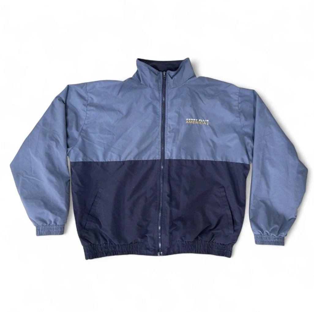 Perry Ellis America Blue and Navy Jacket Large