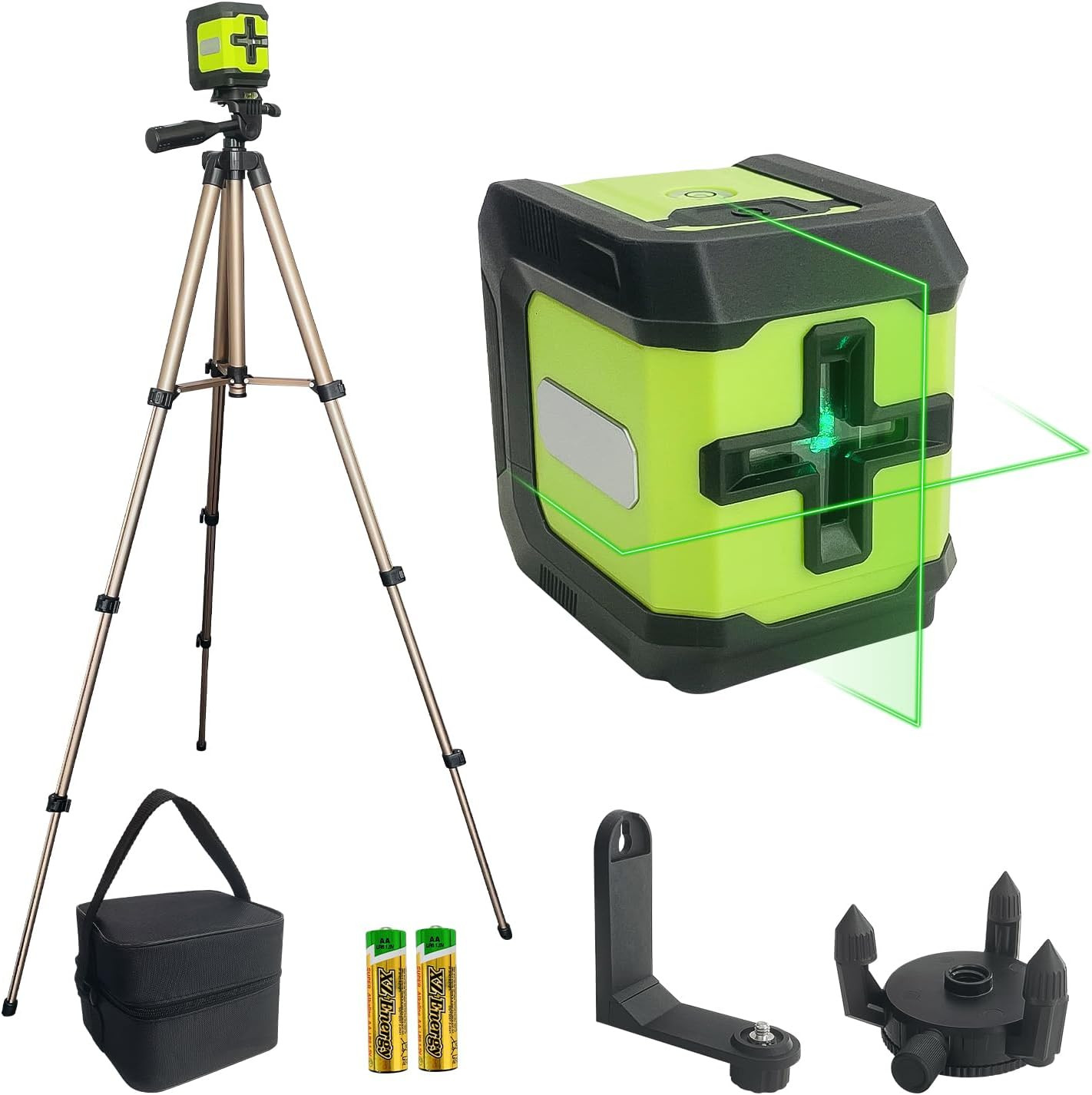 Cross Line Laser Level with Tripod, 100Ft Self-Leveling Green Cross Line Laser L